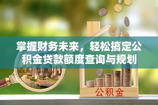 鸡东掌握财务未来，轻松搞定公积金贷款额度查询与规划
