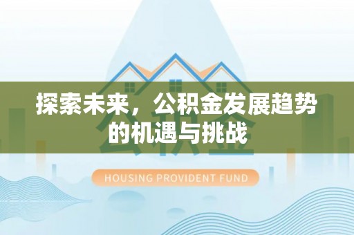 鸡东探索未来，公积金发展趋势的机遇与挑战